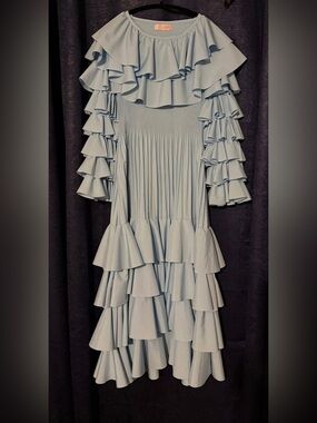 Oh So Modest Gabriella light blue one size pleated dress, new without tags.